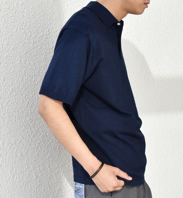 SHIPS any「SHIPS any:〈接触冷感〉ハイゲージ リネンミックス サマー ニット ポロシャツ 25SS◇」|ポロシャツ|
