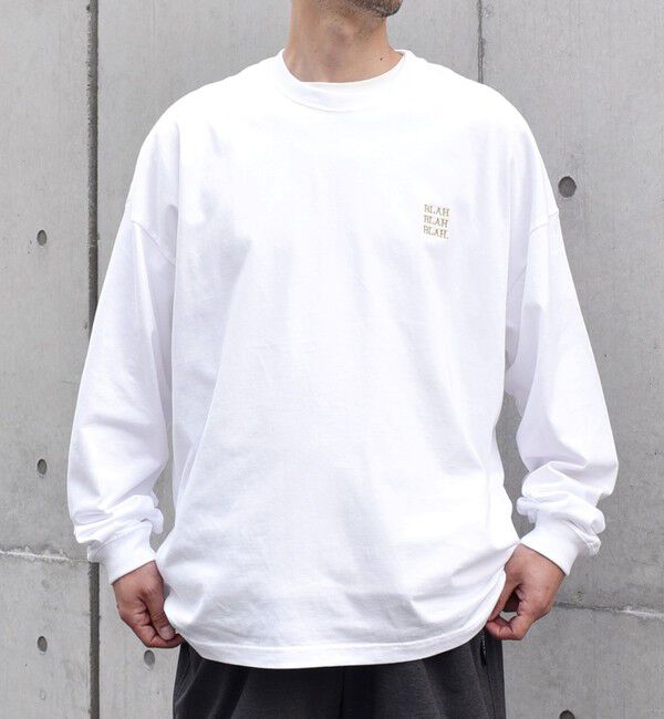 SHIPS any「【WEB限定】SHIPS any: BLAH BLAH BLAH.ワンポイント 刺繍 ルーズ Tシャツ (ロンT)◇」|Tシャツ・カットソー|