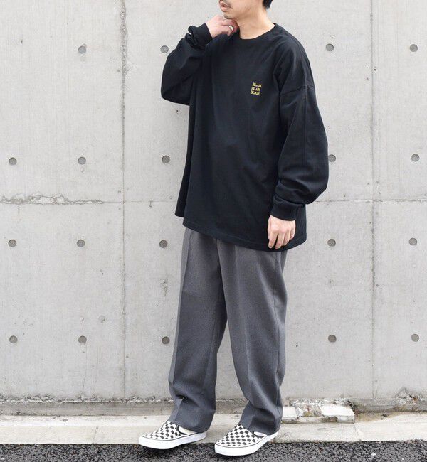 SHIPS any「【WEB限定】SHIPS any: BLAH BLAH BLAH.ワンポイント 刺繍 ルーズ Tシャツ (ロンT)◇」|Tシャツ・カットソー|