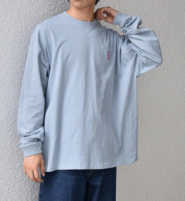 SHIPS any「【WEB限定】SHIPS any: BLAH BLAH BLAH.ワンポイント 刺繍 ルーズ Tシャツ (ロンT)◇」|Tシャツ・カットソー|