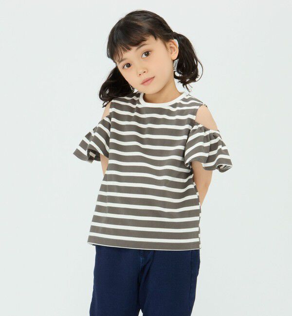 SHIPS Colors 「SHIPS Colors:〈洗濯機可能〉肩あき ボーダー TEE(100~140cm)」|Tシャツ・カットソー|