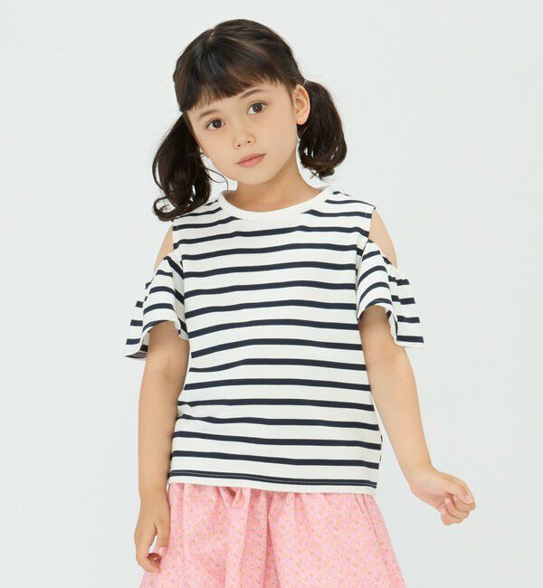 SHIPS Colors 「SHIPS Colors:〈洗濯機可能〉肩あき ボーダー TEE(100~140cm)」|Tシャツ・カットソー|