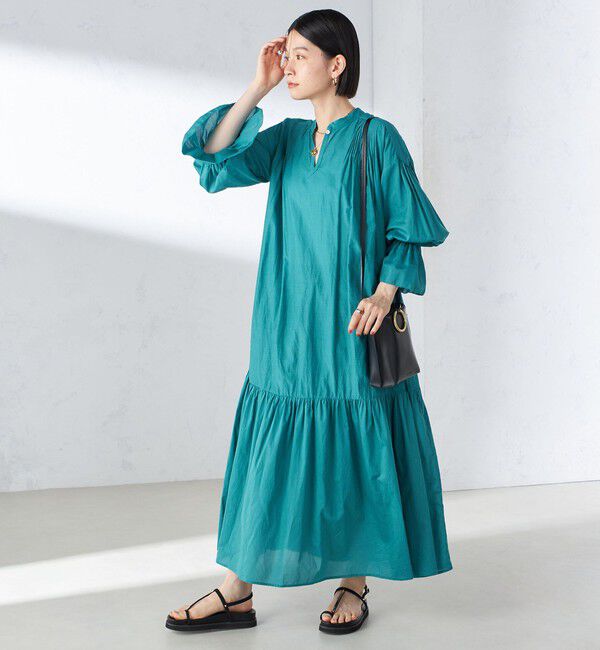 SHIPS for women「〈手洗い可能〉コットン シルク ローン ティアード ワンピース」|ワンピース|