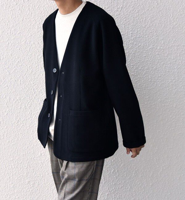 SHIPS any「SHIPS any: 〈洗濯機可能〉ソフトダンボール ウォーム ノーカラー リラックス ジャケット◇」|ノーカラージャケット|