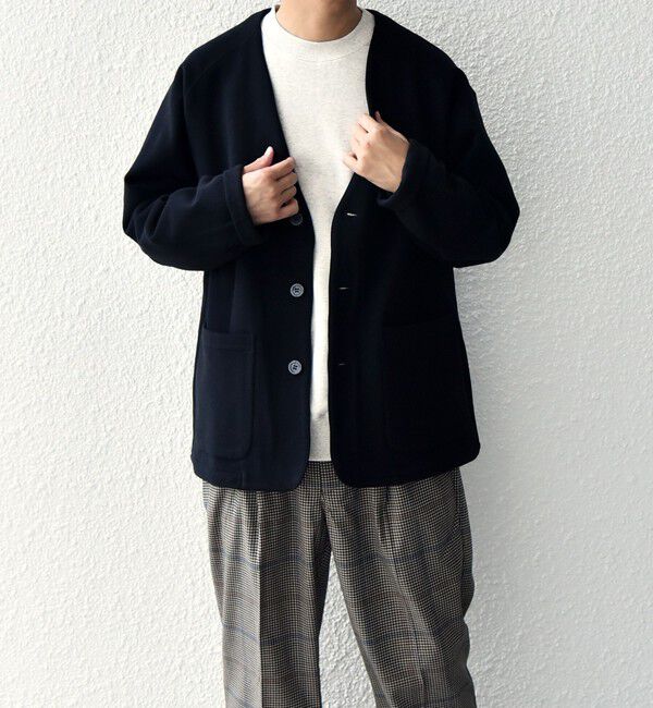 SHIPS any「SHIPS any: 〈洗濯機可能〉ソフトダンボール ウォーム ノーカラー リラックス ジャケット◇」|ノーカラージャケット|