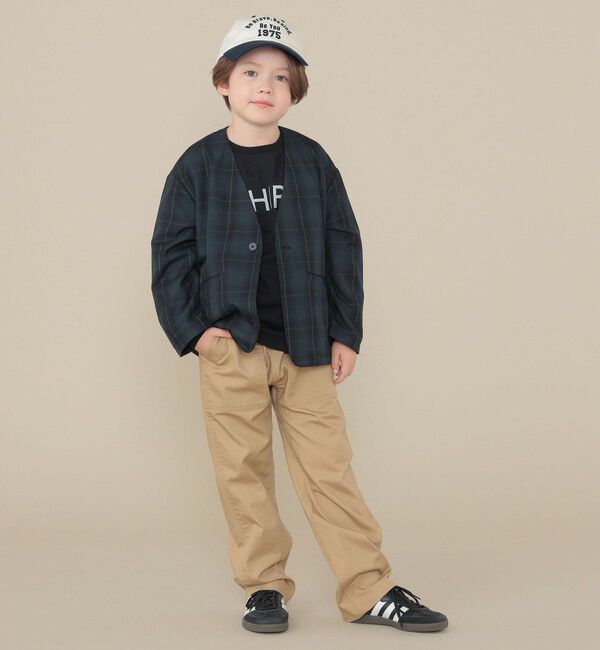 SHIPS KIDS「SHIPS KIDS:100～130cm /セレモニー チェック ノーカラー ジャケット」|ノーカラージャケット|