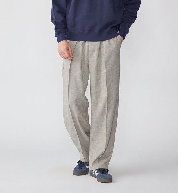 SHIPS「SHIPS: Comfy Line ワイド ピンタック イージーパンツ」|その他|ライトグレー