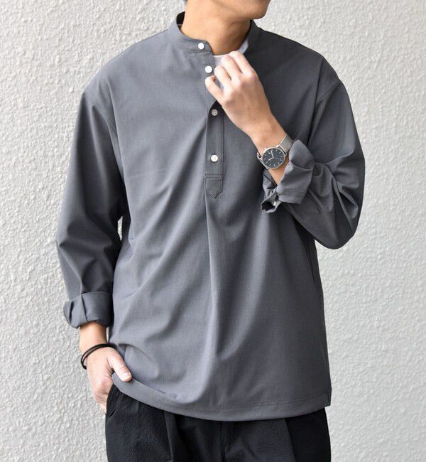 SHIPS any「SHIPS any:〈吸水速乾〉Rapidry バンドスキッパー スピンドル プルオーバー シャツ(セットアップ対応)◇」|シャツ・ブラウス|