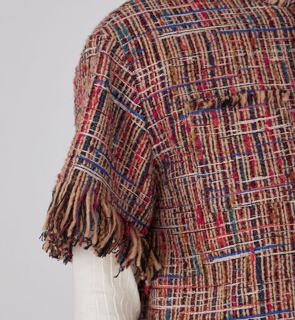 MACPHEE「マルチツイード ラウンドカラージャケット」|ノーカラージャケット|