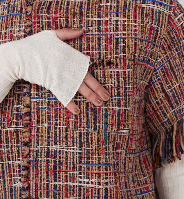 MACPHEE「マルチツイード ラウンドカラージャケット」|ノーカラージャケット|