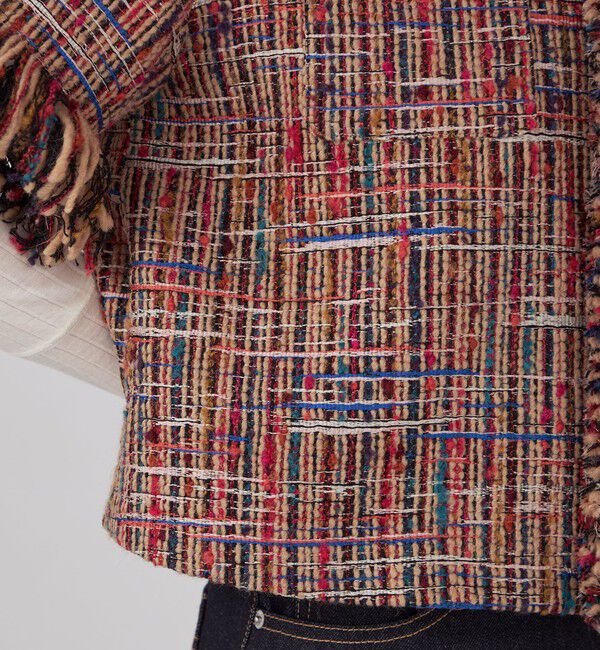 MACPHEE「マルチツイード ラウンドカラージャケット」|ノーカラージャケット|