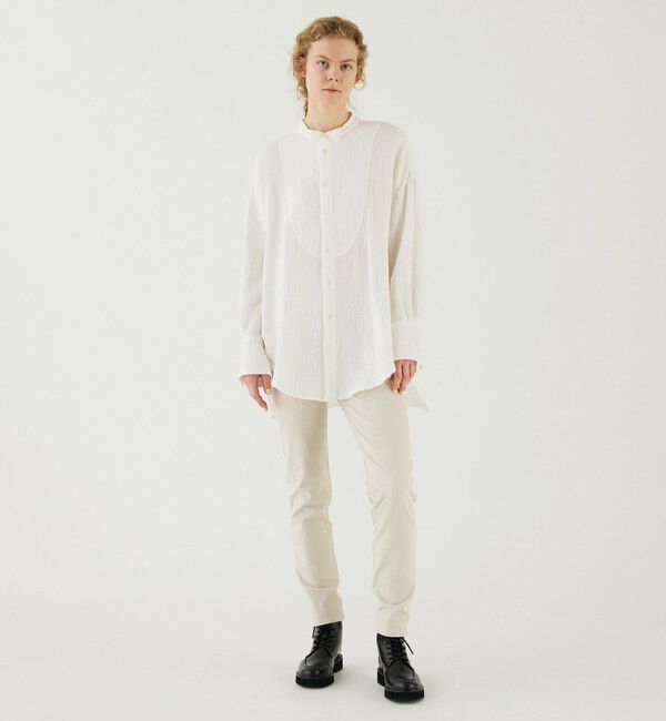 GALERIE VIE「ダブルガーゼ ウィングカラーロングシャツ」|シャツ・ブラウス|