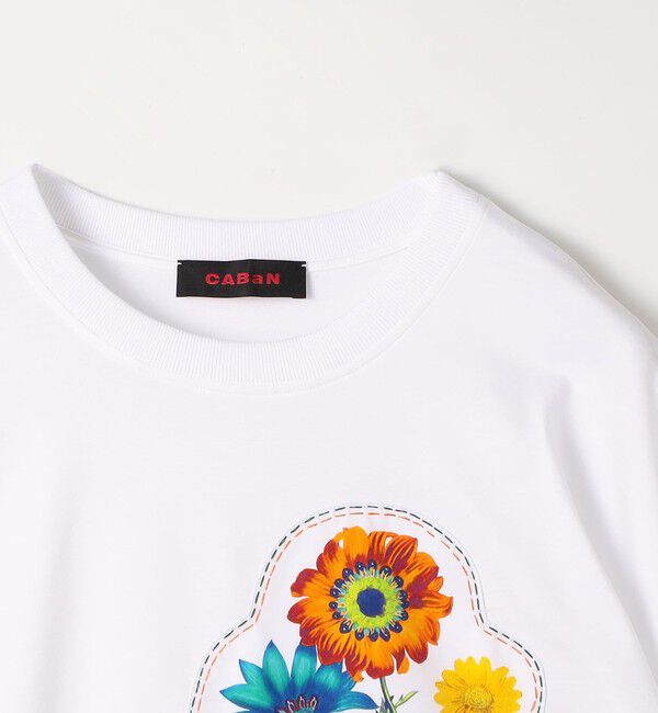 CABaN「CABaN スビンコットン FLOWERSモチーフTシャツ 」|Tシャツ・カットソー|