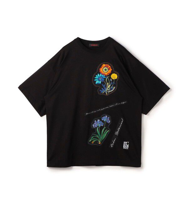 CABaN「CABaN スビンコットン FLOWERSモチーフTシャツ 」|Tシャツ・カットソー|18 ブラック系
