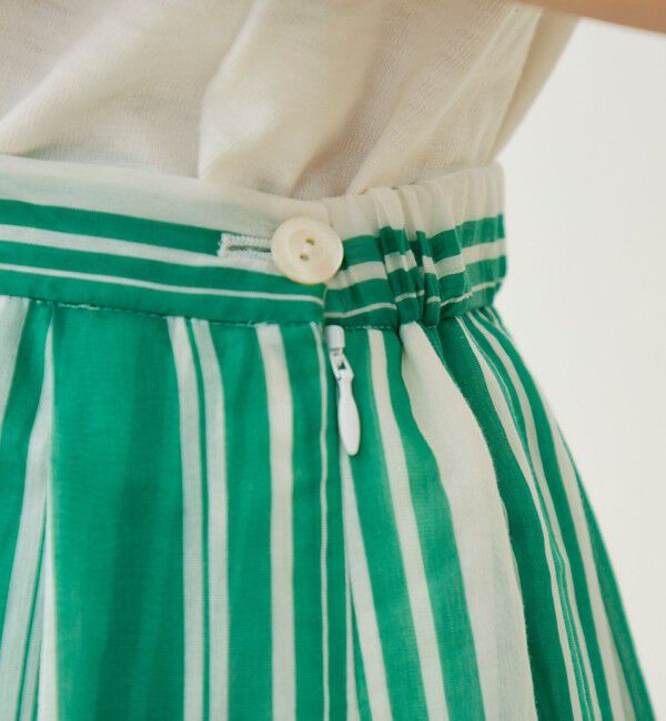 TOMORROWLAND collection「【WEB先行予約】シルクコットンランダムストライプ タックスイングスカート」|フレア|