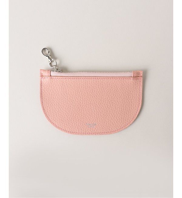  「【blancle/ ブランクレ】T.LETHER SEMI CIRCLE POUCH」|ポーチ|ピンク