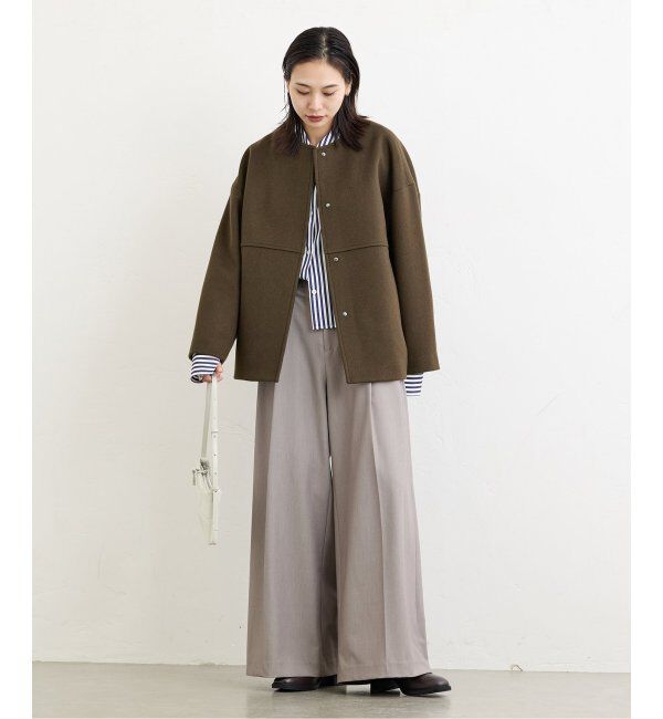 JOURNAL STANDARD「スーパー140ビーバーノーカラーショートコート」|ノーカラーコート|