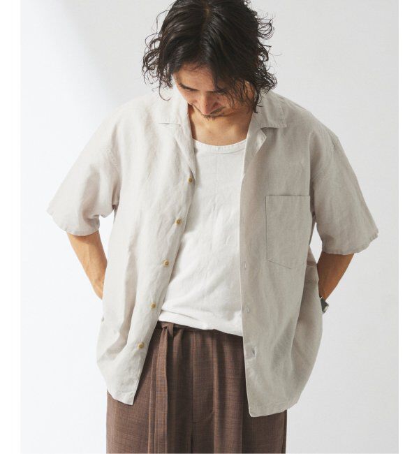 JOURNAL STANDARD relume「ヨーロピアンフラックス ガーメントダイ オープンカラーシャツ」|シャツ・ブラウス|