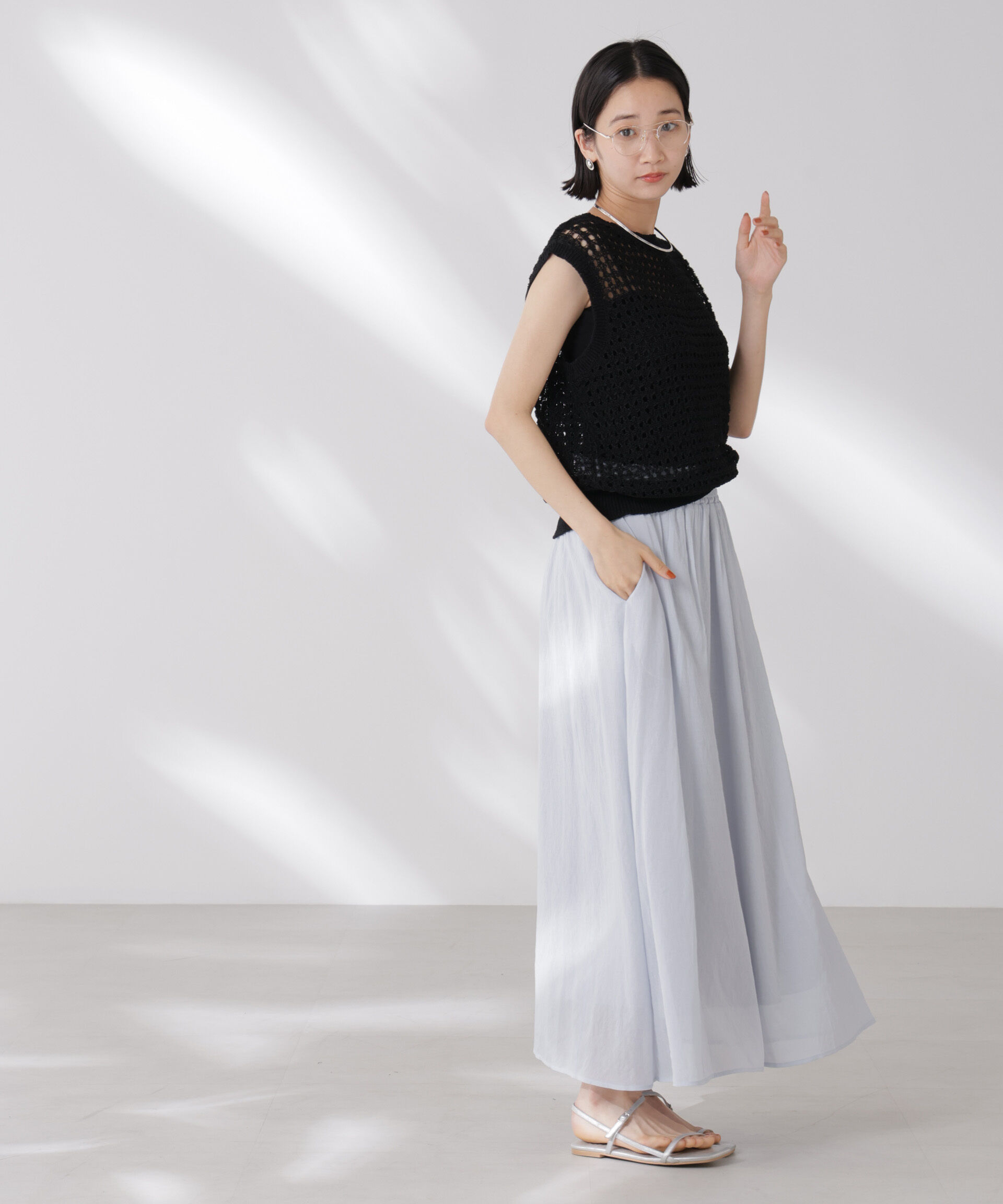 nano･universe「ウエストゴムギャザーシアースカート（セットアップ可）」|スカート|