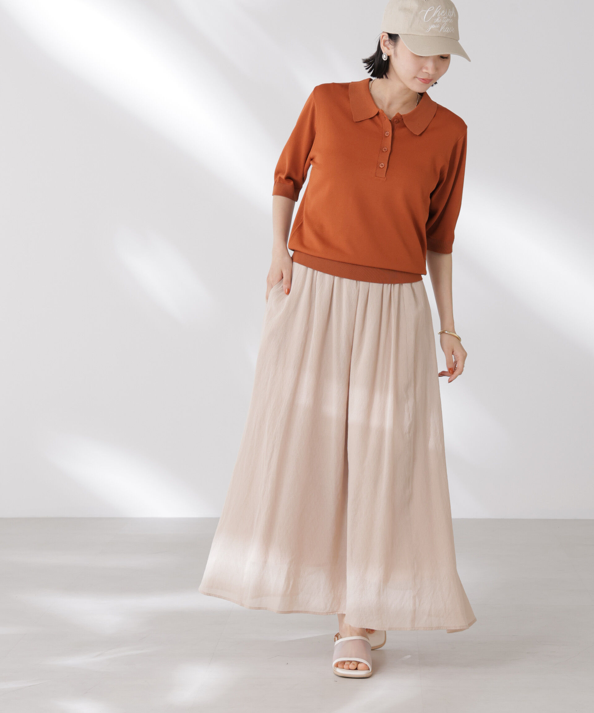 nano･universe「ウエストゴムギャザーシアースカート（セットアップ可）」|スカート|