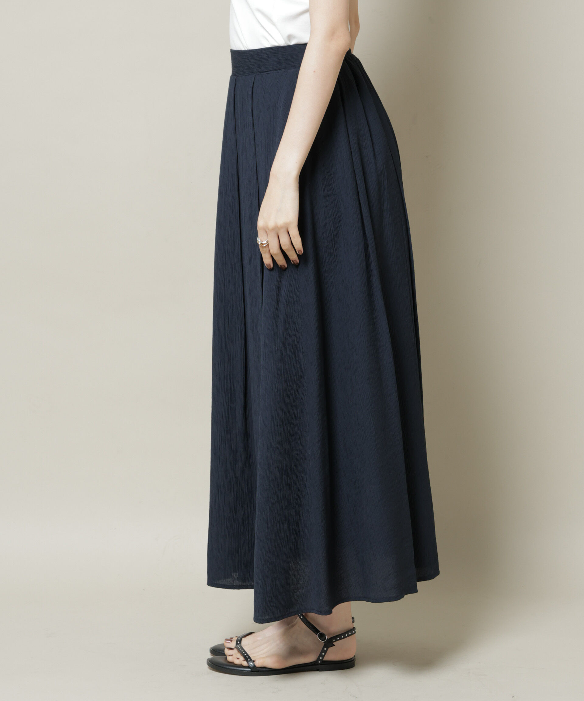 nano･universe「楊柳タックフレアスカート」|スカート|