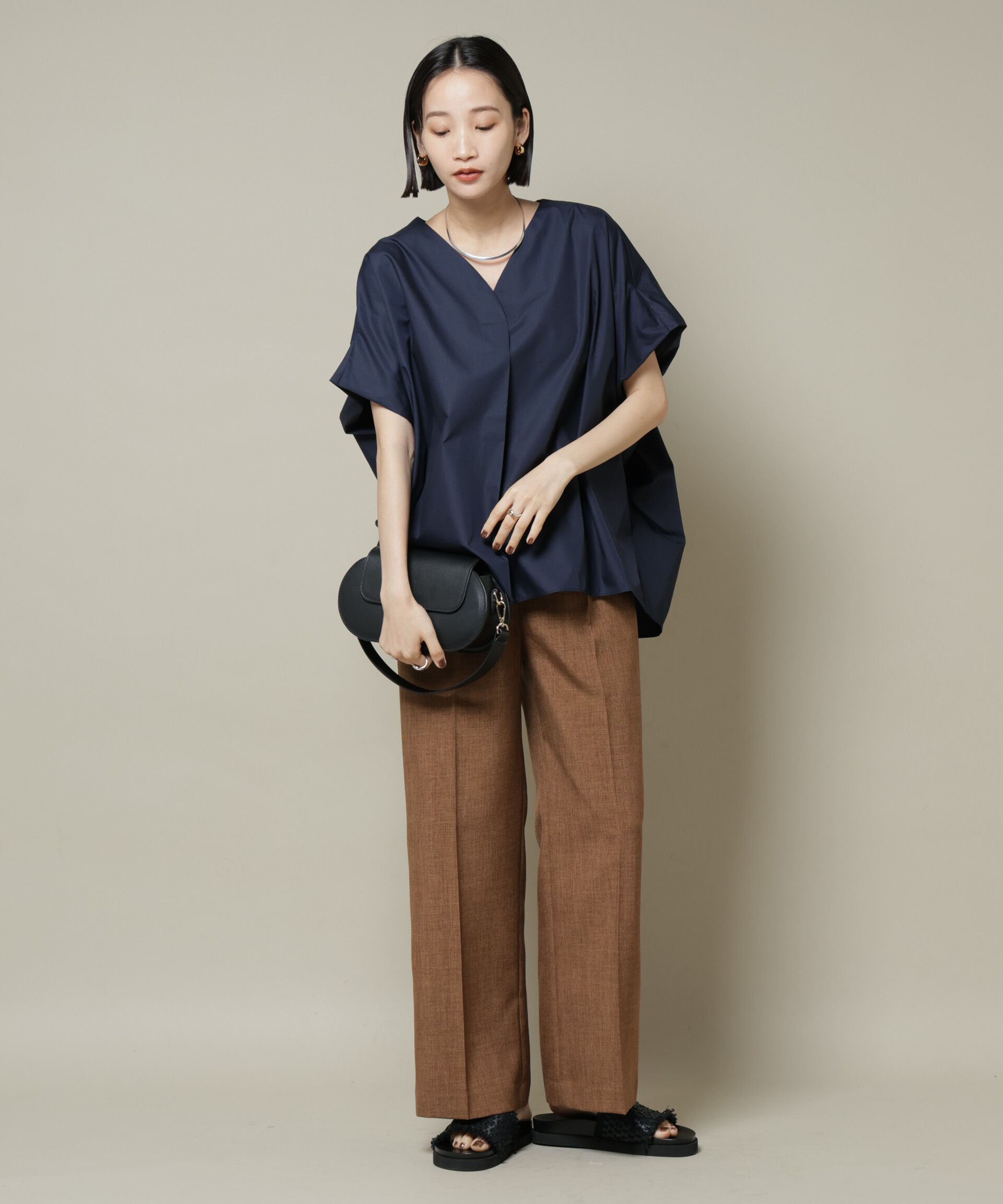 nano･universe「ドルマンワイドスキッパーブラウス」|シャツ・ブラウス|