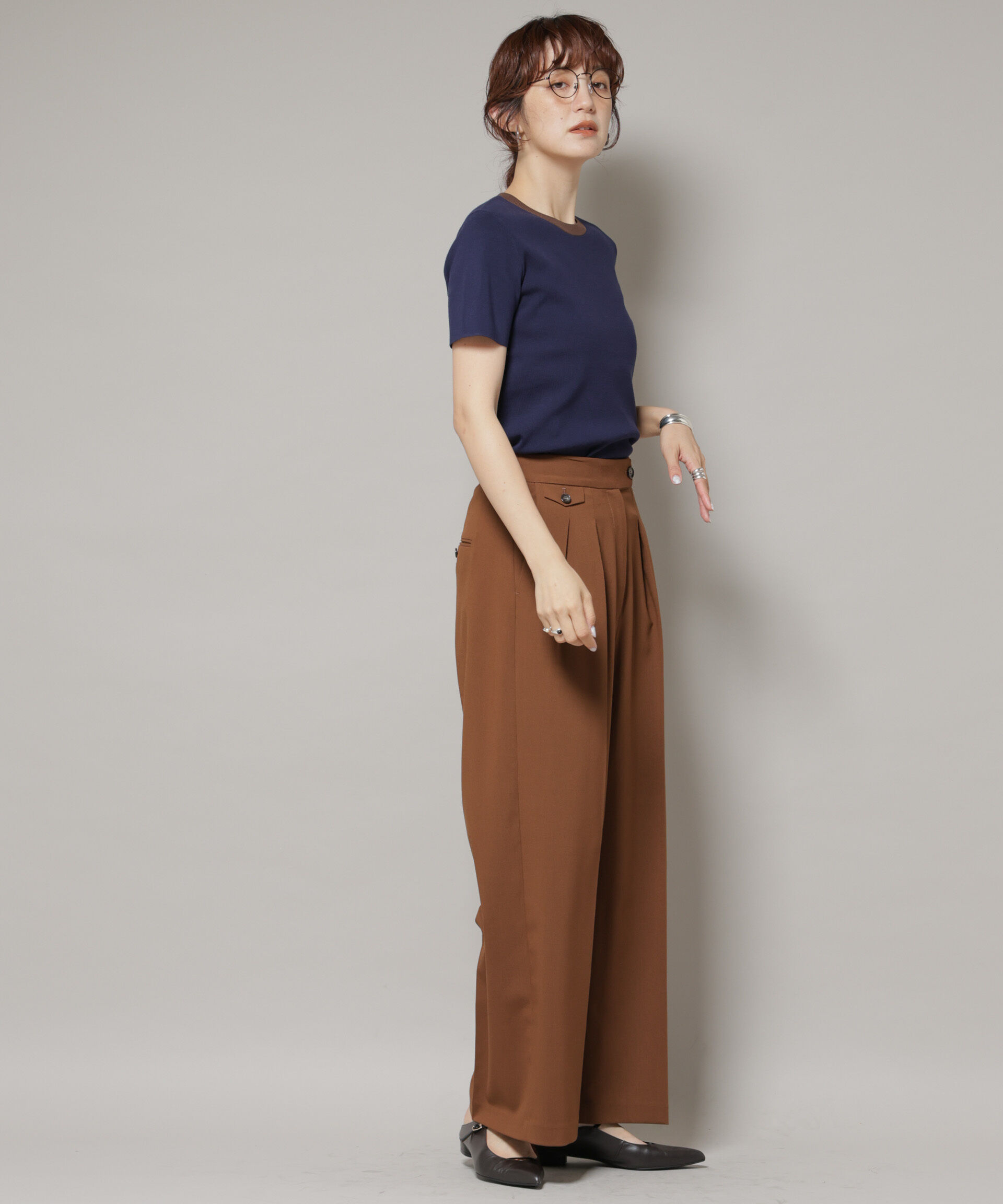 nano･universe「ドライウェザーストレッチ2タックワイドパンツ(セットアップ可)」|チノ|