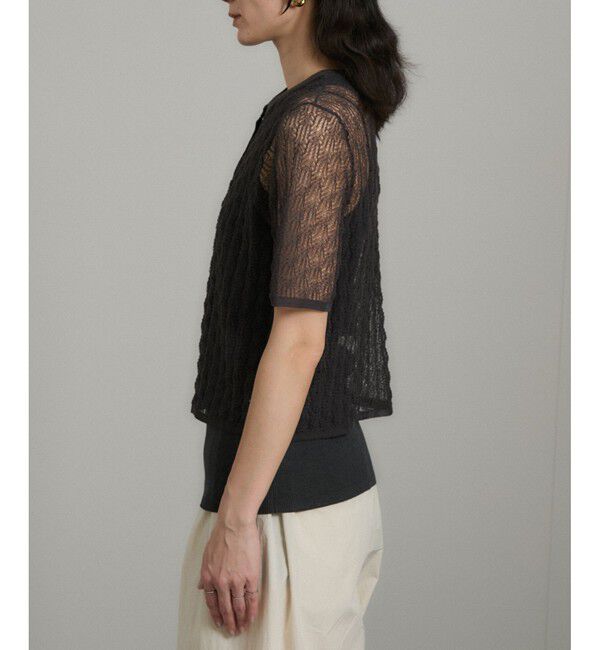 SALON adam et rope'「シアーレースハーフスリーブ2WAYカーディガン」|カーディガン|