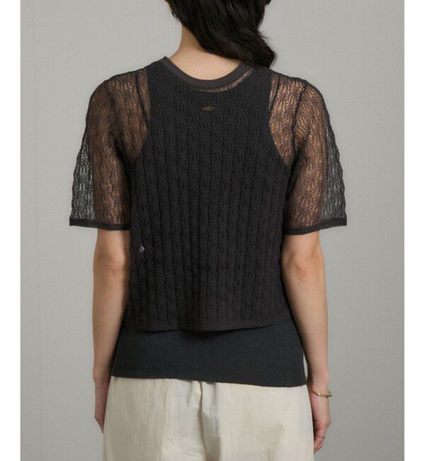 SALON adam et rope'「シアーレースハーフスリーブ2WAYカーディガン」|カーディガン|