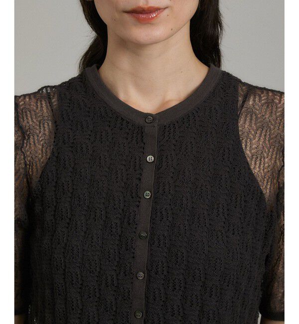 SALON adam et rope'「シアーレースハーフスリーブ2WAYカーディガン」|カーディガン|