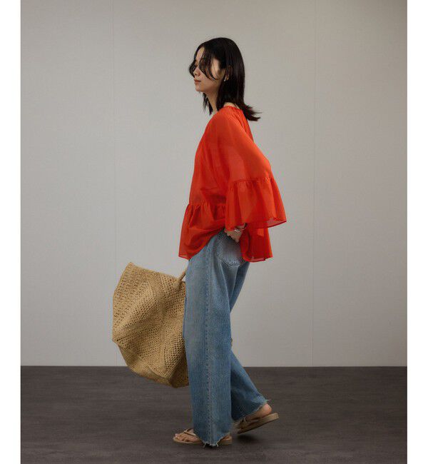 SALON adam et rope'「コットンシルクレジェールフレアブラウス」|シャツ・ブラウス|