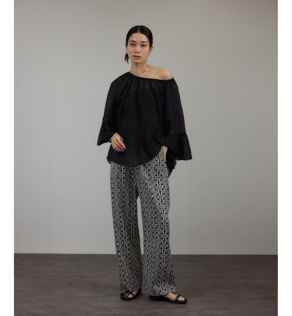 SALON adam et rope'「コットンシルクレジェールフレアブラウス」|シャツ・ブラウス|