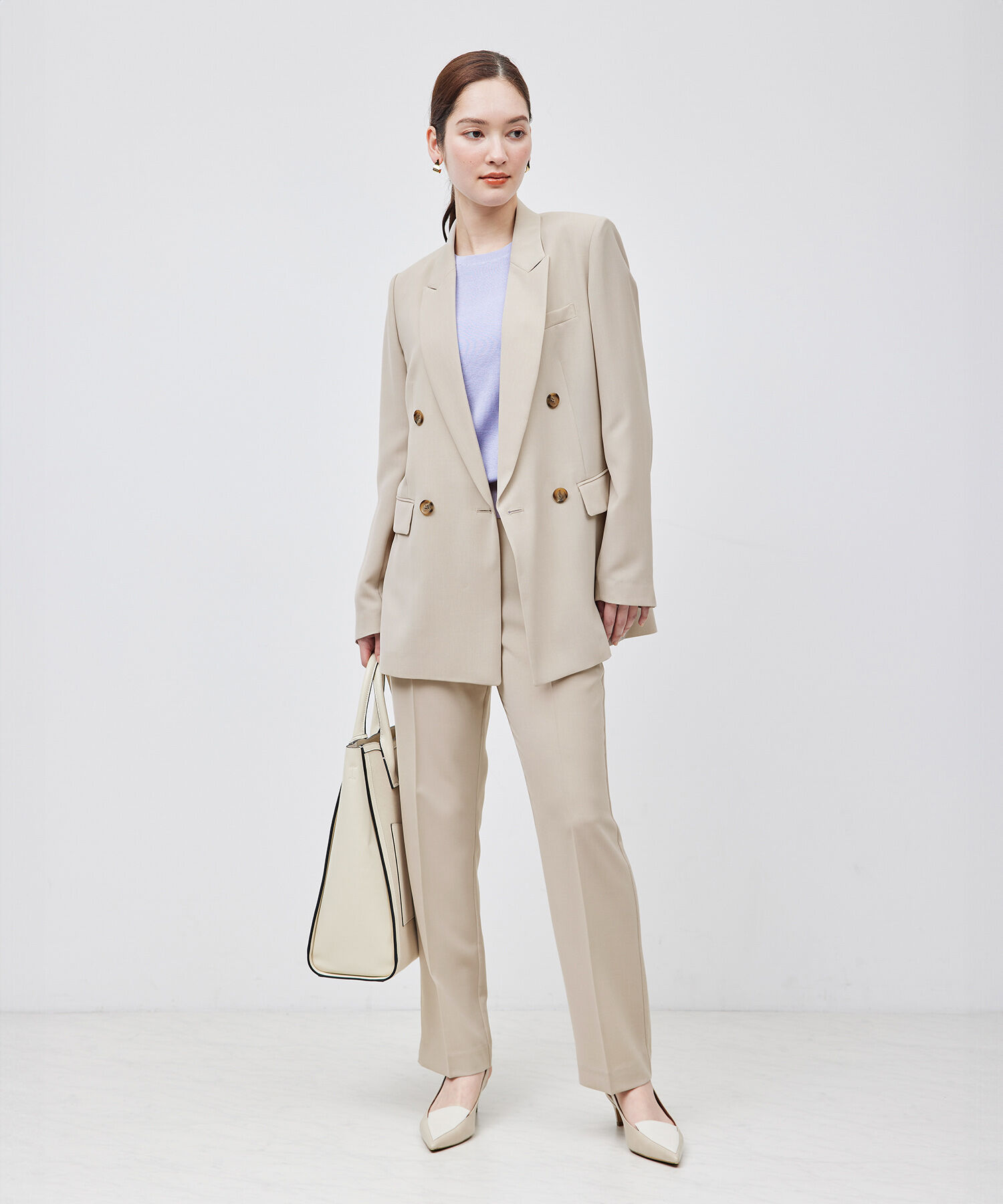 ROPE「ポリエステルツイルダブルジャケット/セットアップ対応【メディア掲載】」|テーラードジャケット|