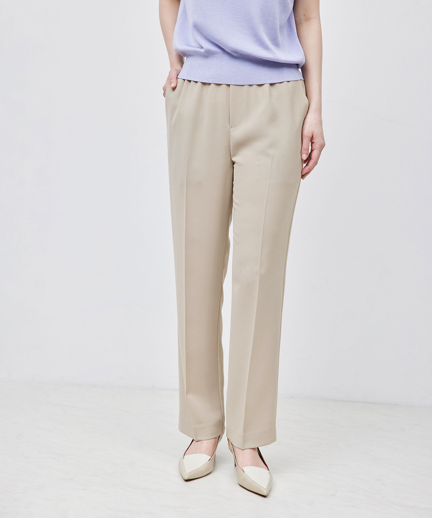 ROPE「ドロストストレートイージーパンツ/セットアップ対応【メディア掲載】」|その他|ライトグレー(08)