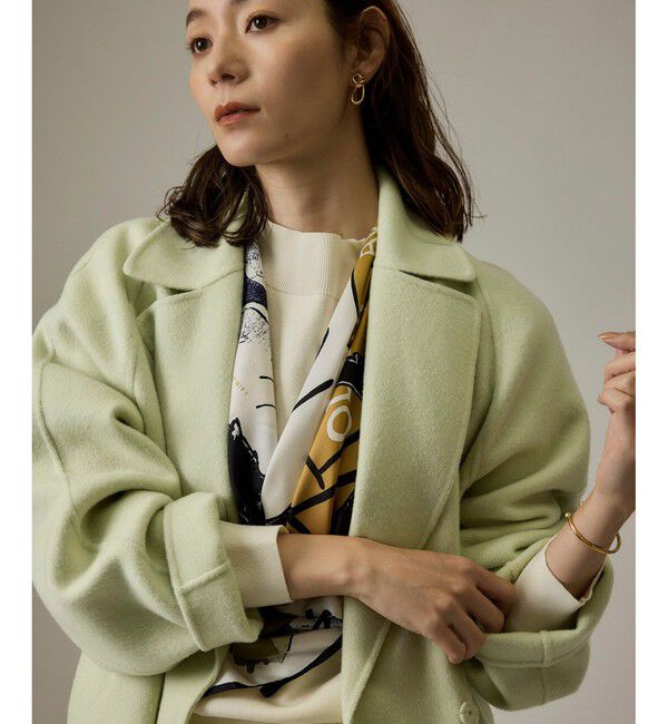 ROPE「ラムウールリバーミドルコート【Sサイズフェア対象】」|ピーコート|黄緑