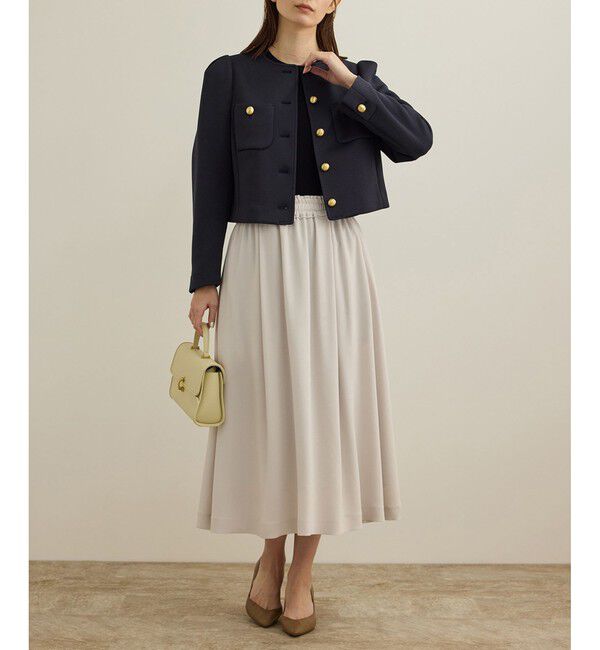 ROPE「金ボタンニットジャケット」|ノーカラージャケット|