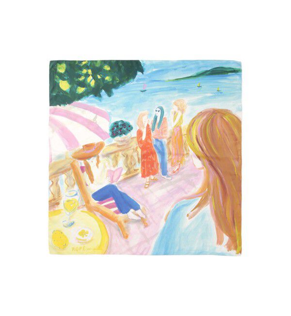 ROPE「【YUKO SAEKI for ROPE&rsquo;・コラボ】スカーフ柄プリント シルクスカーフ/Lサイズ」|バンダナ・スカーフ|