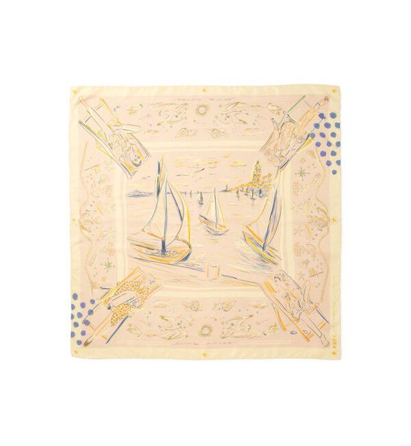 ROPE「【YUKO SAEKI for ROPE&rsquo;・コラボ】スカーフ柄プリント シルクスカーフ/Lサイズ」|バンダナ・スカーフ|