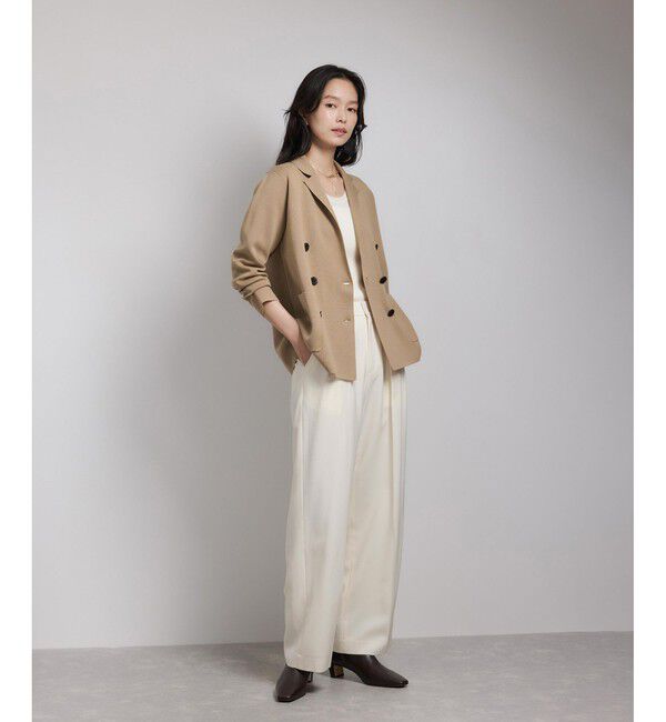 ROPE「ミラノリブ ニットダブルジャケット/イージーケア」|テーラードジャケット|