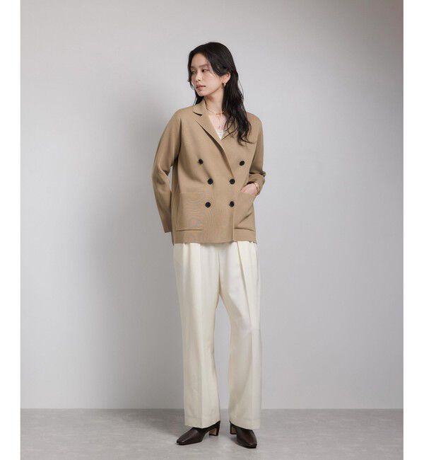 ROPE「ミラノリブ ニットダブルジャケット/イージーケア」|テーラードジャケット|