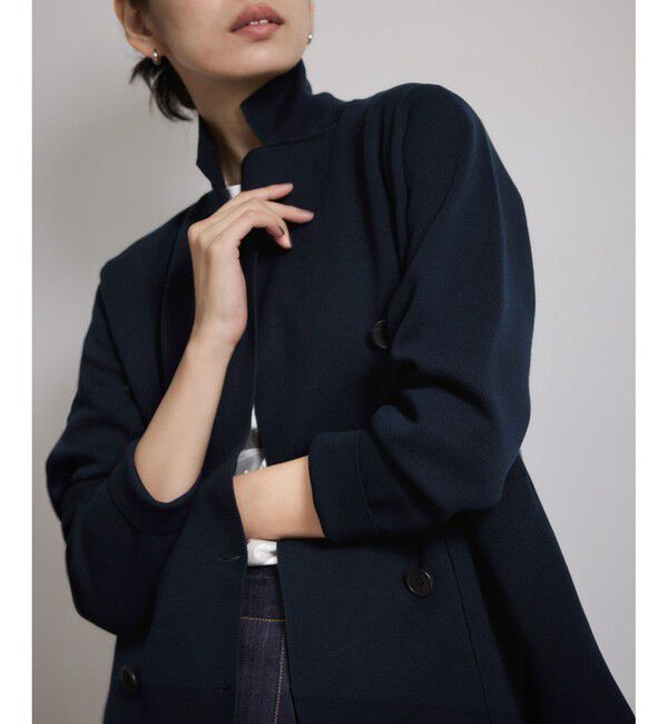 ROPE「ミラノリブ ニットダブルジャケット/イージーケア」|テーラードジャケット|ネイビー(40)