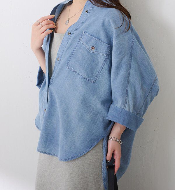  「Q.anos　ドルマンシアーデニムシャツ」|シャツ・ブラウス|