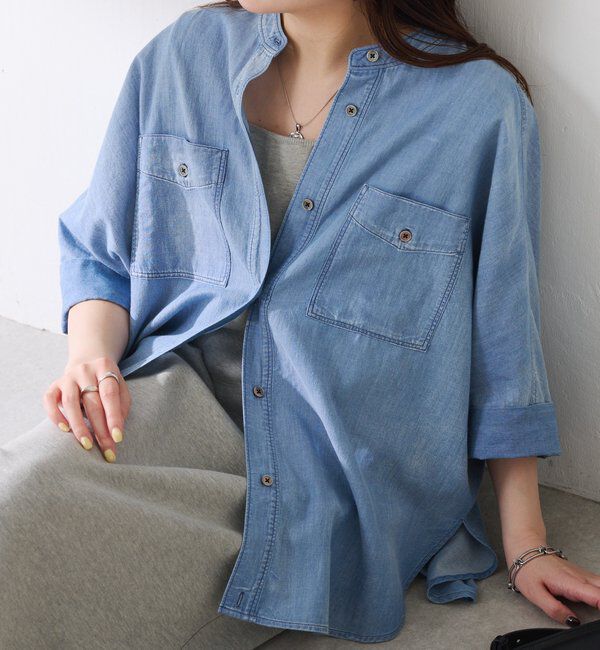  「Q.anos　ドルマンシアーデニムシャツ」|シャツ・ブラウス|