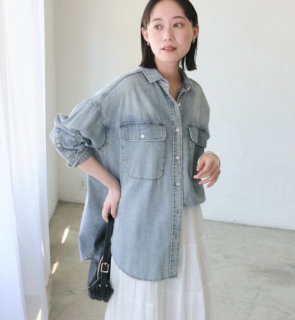  「【名品/リバイバル】【MONN.:.(モン)】Lightビッグデニムシャツ」|シャツ・ブラウス|