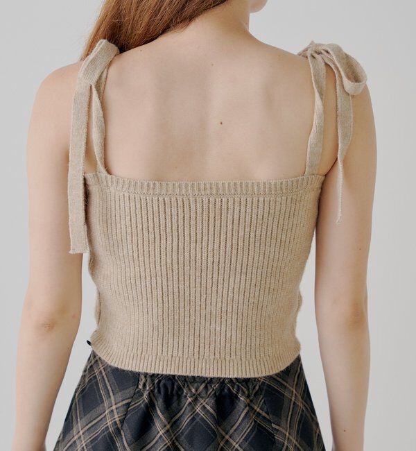  「ケーブルリボンキャミ+ボレロセット」|ニット・セーター|