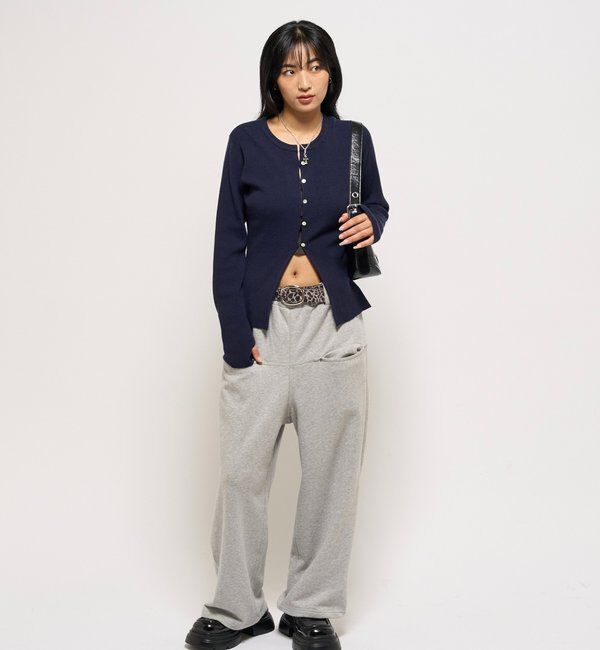  「リブニットナローカーディガン」|カーディガン|