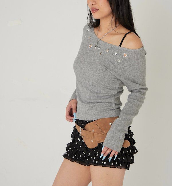  「アイレットオフショルトップス」|Tシャツ・カットソー|