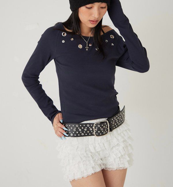  「アイレットオフショルトップス」|Tシャツ・カットソー|