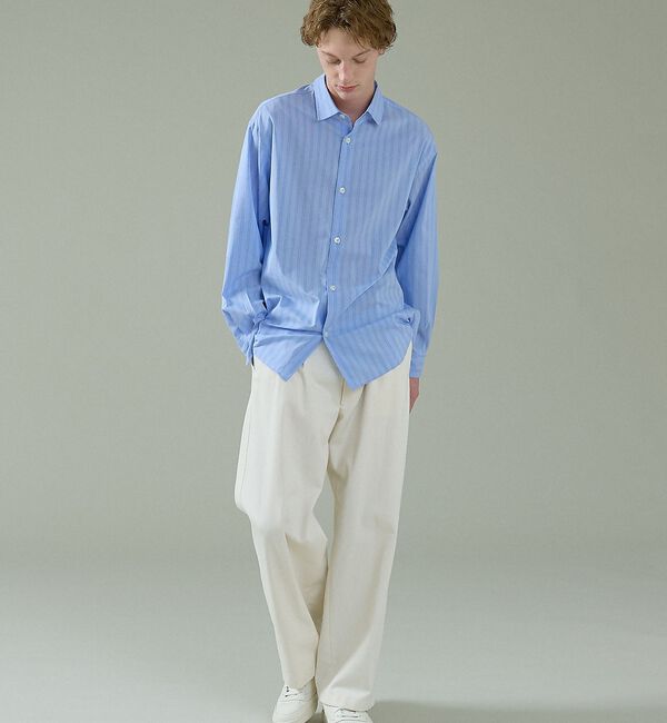 ABAHOUSE「エアリーストライプ オーバーサイズ レギュラーカラーシャツ」|シャツ・ブラウス|