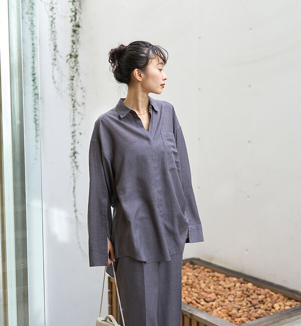 Rouge vif「【セットアップ対応】シアースリットスリーブボイルシャツ」|シャツ・ブラウス|